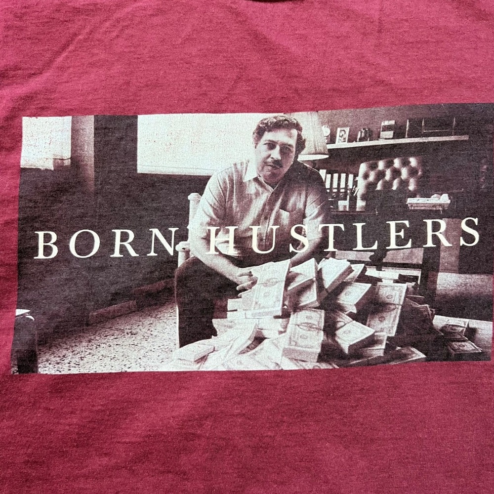 MUERTE Hustle Daily T-Shirt Mens Size Large Born Hustlers Pablo Escobar Urban